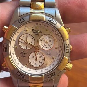 Bulova Marine Star Mens Watch P98A10P Chronograph And Alarm B-V